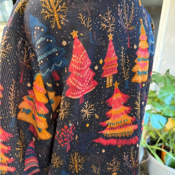 Ugly Christmas Sweater Blue and Pink Festive Cardigan - Picture 4 of 5